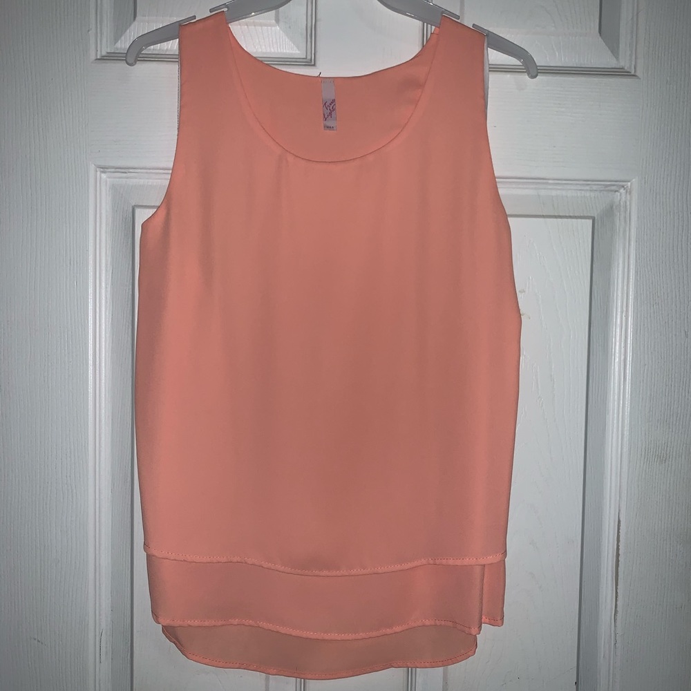 Sleeveless Peach Blouse